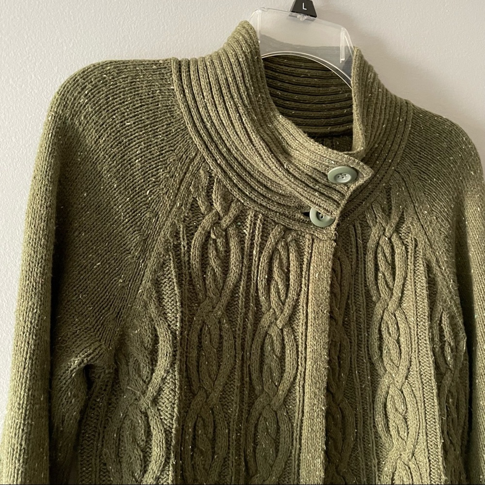Green Long-Sleeve Sweater Cardigan M
